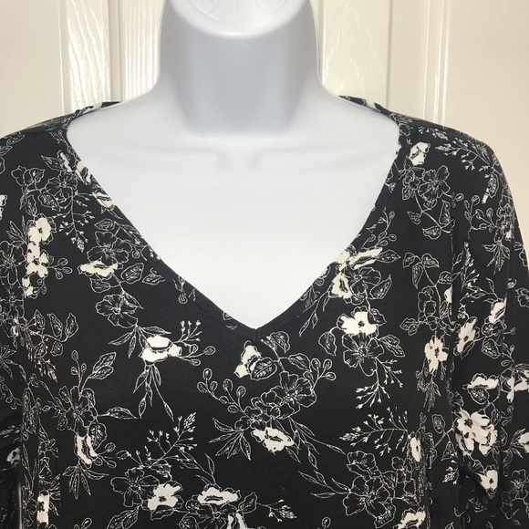 Ellos Black Floral Shift Dress Size 10 New - Picture 7 of 14